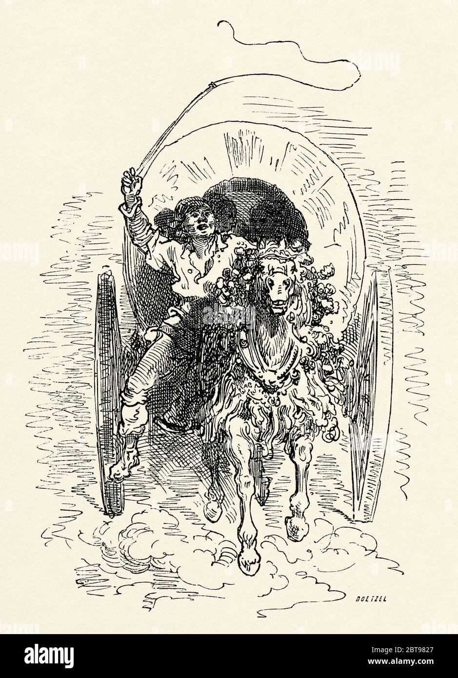 Carrello trainato da cavalli, Comunidad Valenciana. Spagna, Europa. Illustrazione incisa del 19 ° secolo, El Mundo en la mano 1878 Foto Stock