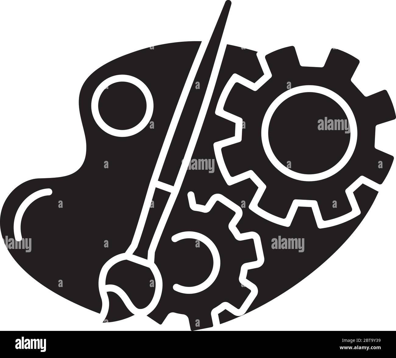 Icona glifo nero processo creativo Illustrazione Vettoriale