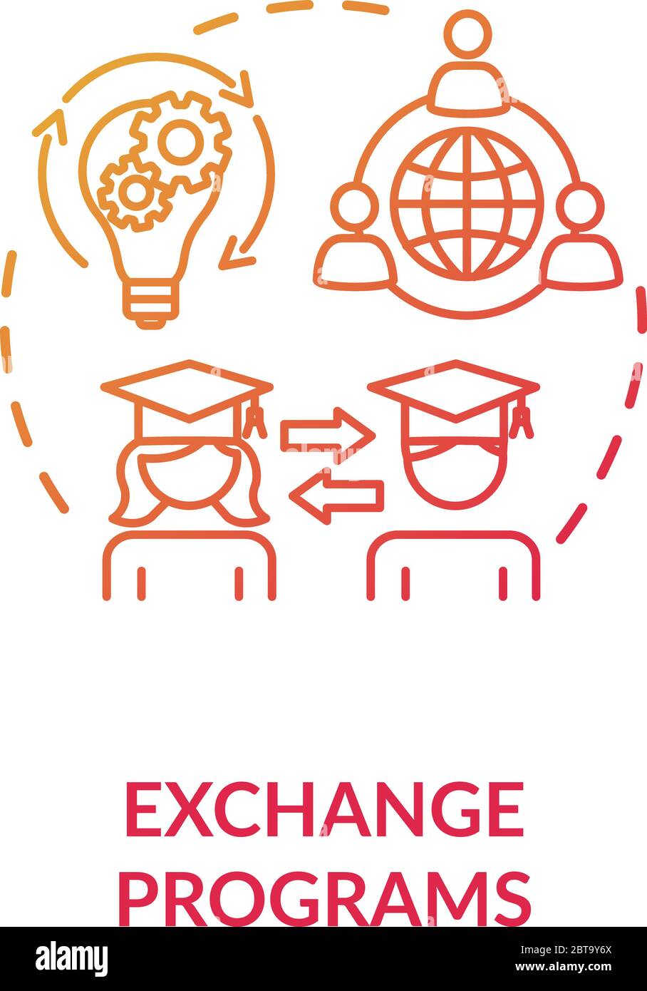 Icona del concetto dei programmi Exchange Illustrazione Vettoriale