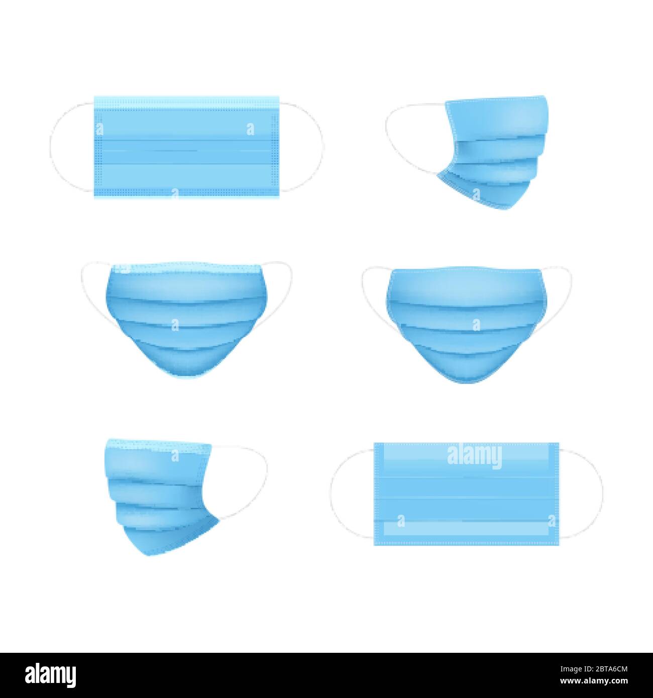 Set di maschere respiratorie. Maschera medica. Problema di sanità. Virus e protezione contro le malattie. Illustrazione vettoriale Illustrazione Vettoriale
