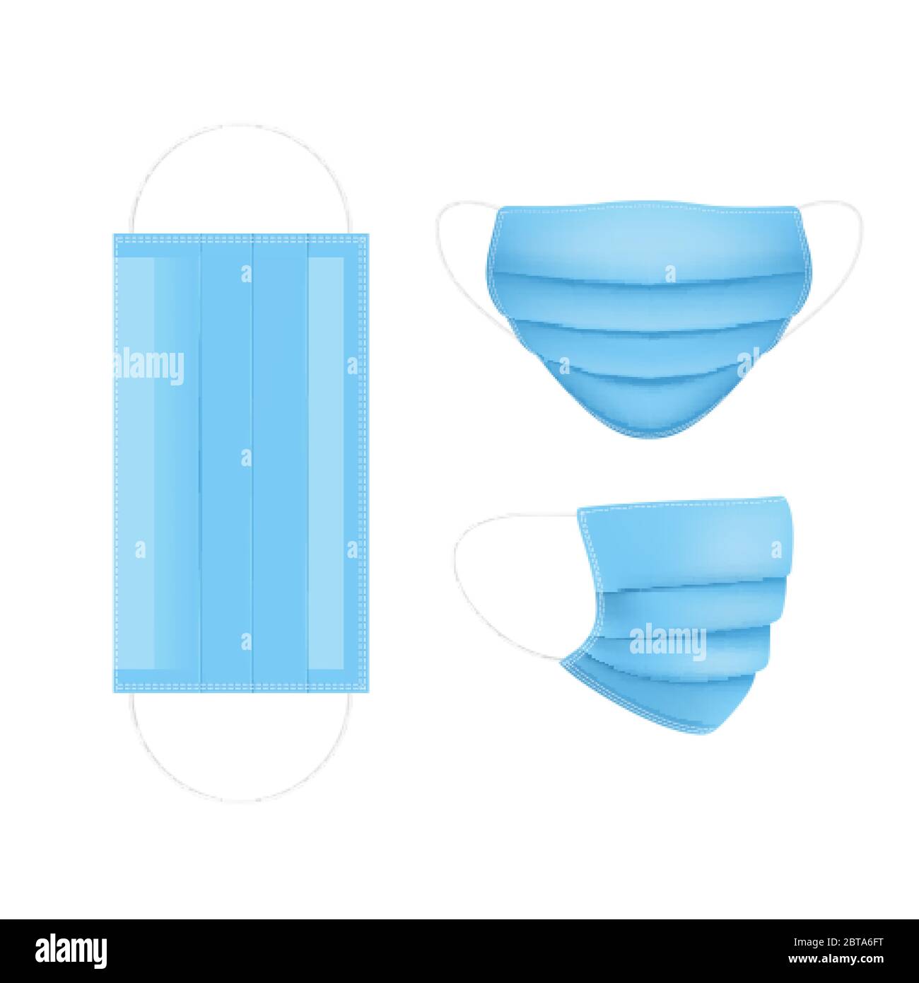 Maschera medica blu. Maschera respiratoria. Problema moderno di sanità. Virus e protezione contro le malattie. Illustrazione vettoriale Illustrazione Vettoriale