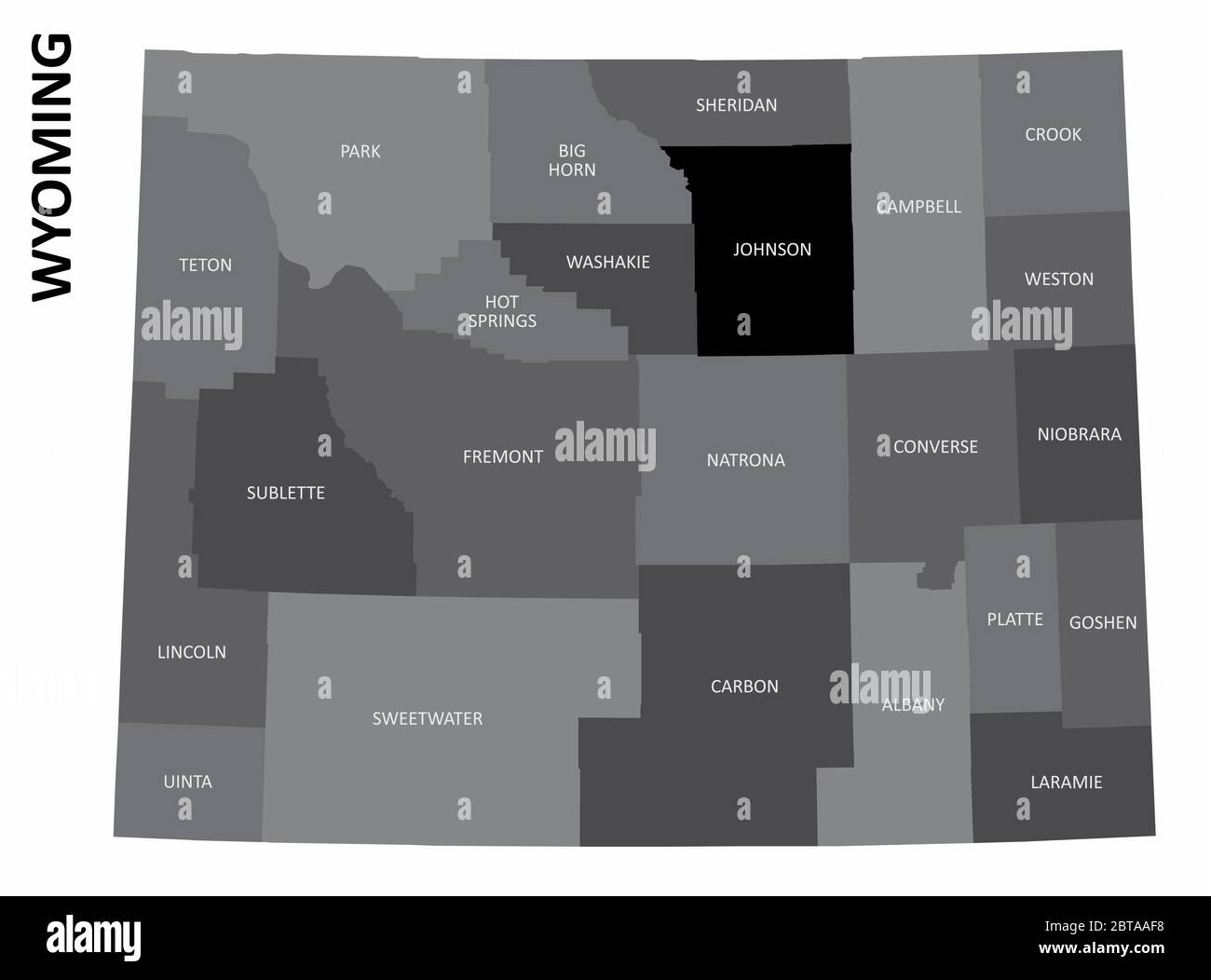 Mappa dello stato del Wyoming Illustrazione Vettoriale