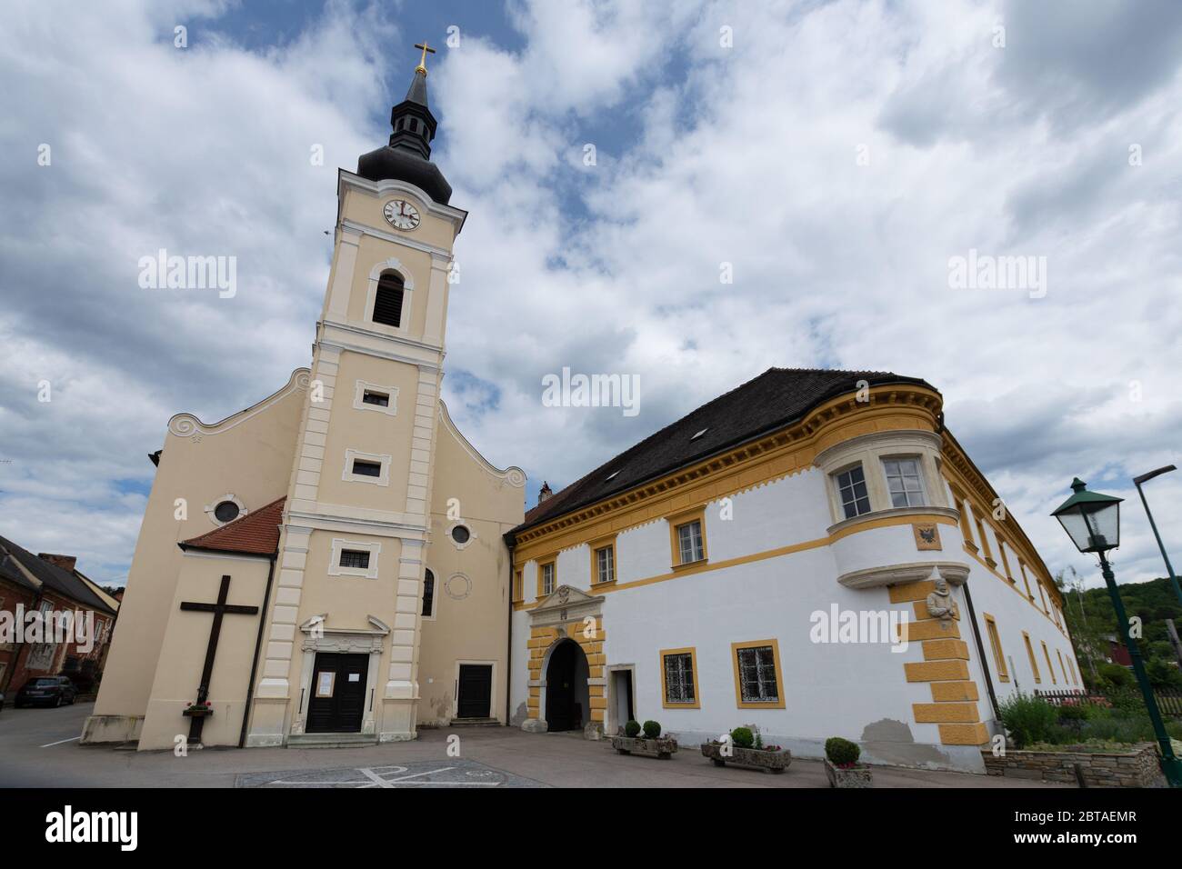 Impressioni della piccola cittadina medievale Gars am Kamp, bassa Austria Foto Stock