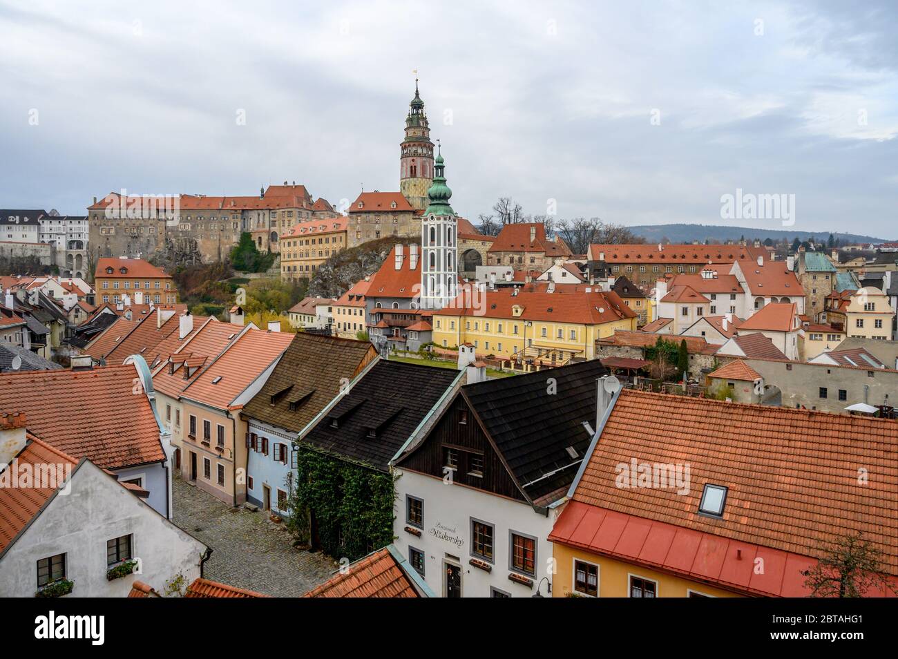 Cesky Kromlov, città patrimonio dell'umanità dell'UNESCO, nella regione della Boemia meridionale della Repubblica Ceca, in Europa Foto Stock