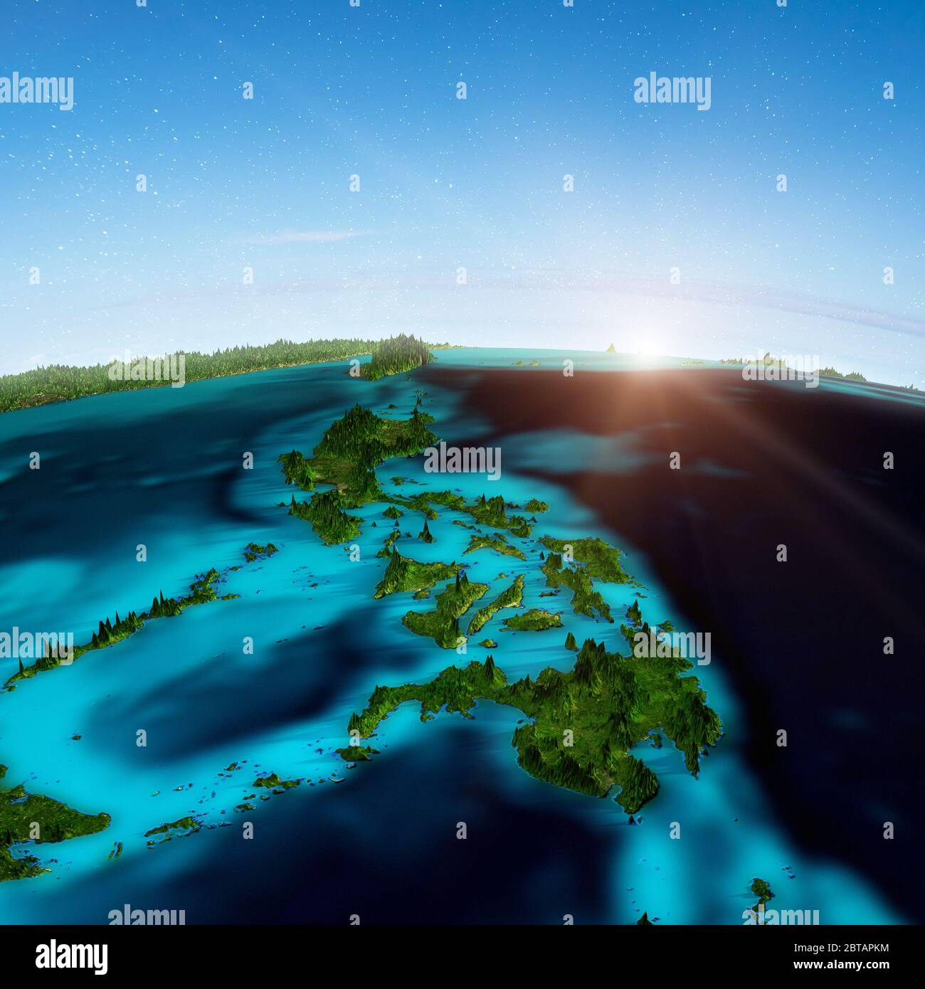 Filippine isole sfondo. Elementi di questa immagine forniti dalla NASA. rendering 3d Foto Stock