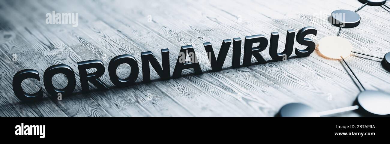 Concetto medico di epidemia di coronavirus e di recupero. rendering 3d Foto Stock