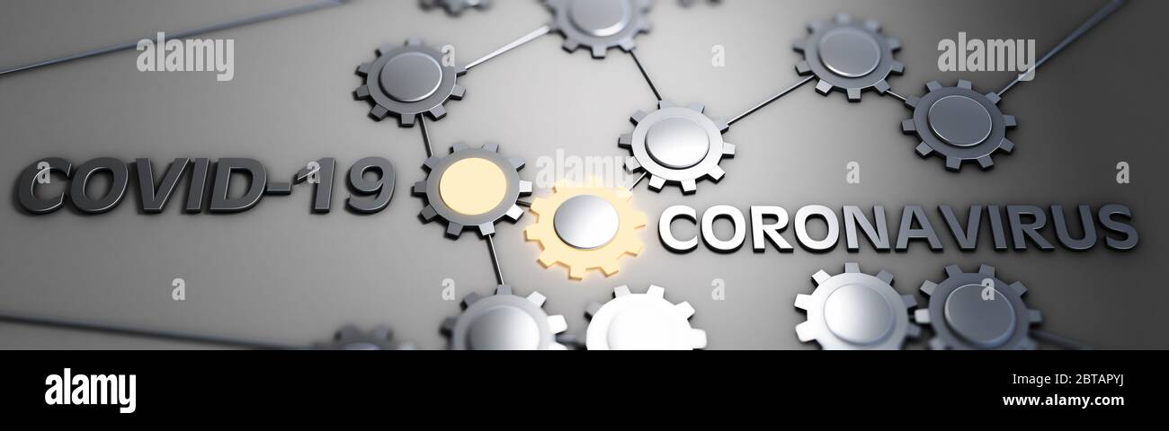 Concetto medico di epidemia di coronavirus e di recupero. rendering 3d Foto Stock