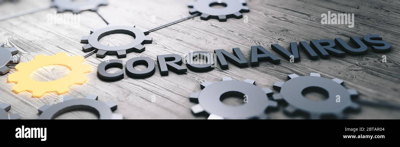 Concetto medico di epidemia di coronavirus e di recupero. rendering 3d Foto Stock