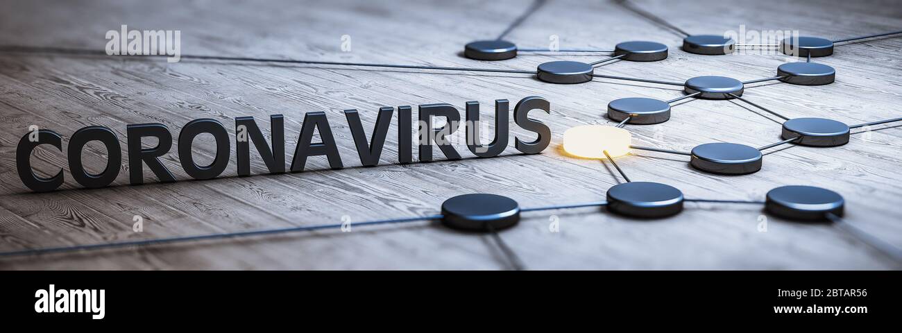 Concetto medico di epidemia di coronavirus e di recupero. rendering 3d Foto Stock