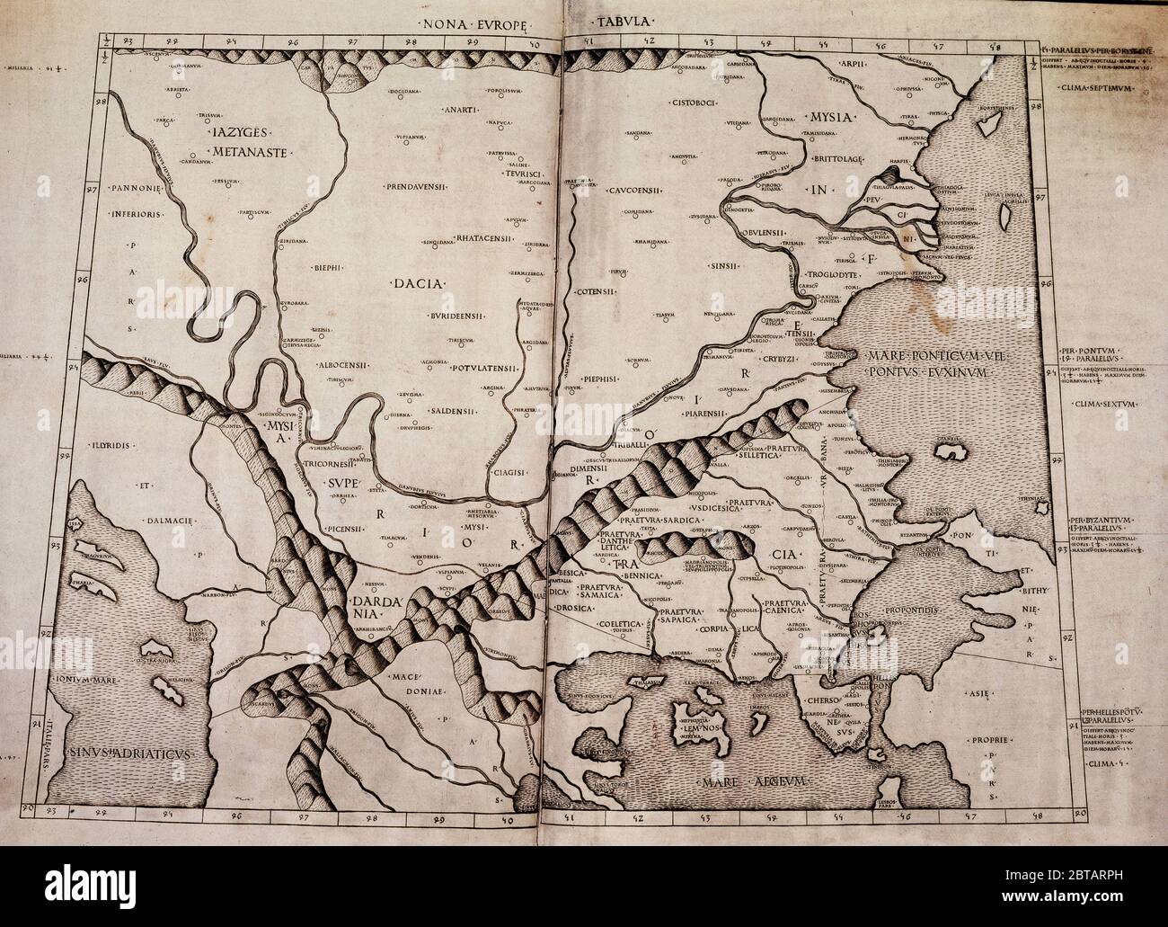 MAPA DE BULGARIA. Autore: CLAUDIO TOLOMEO. SEDE: ACADEMIA DE LA HISTORIA-COLECCION. MADRID. SPAGNA. Foto Stock