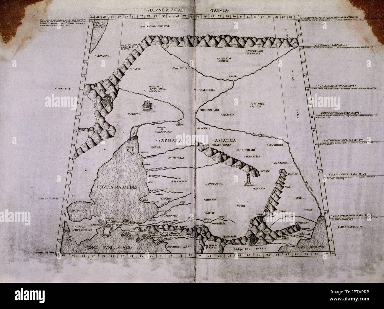 MAPA DE RUSIA. Autore: CLAUDIO TOLOMEO. SEDE: ACADEMIA DE LA HISTORIA-COLECCION. MADRID. SPAGNA. Foto Stock