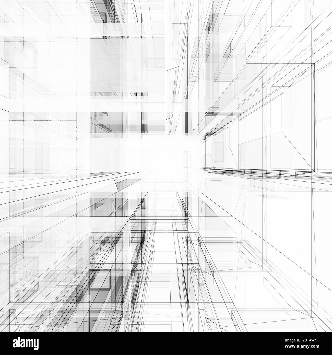Abstract architettura. Concetto di sfondo visualizzazione rendering 3D Foto Stock