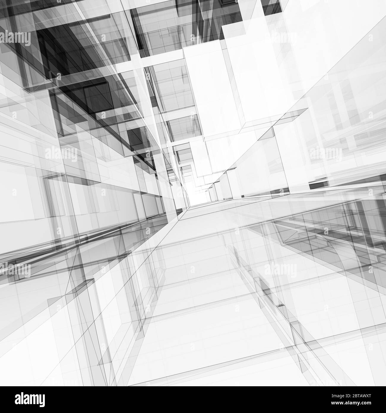 Abstract architettura. Concetto di sfondo visualizzazione rendering 3D Foto Stock