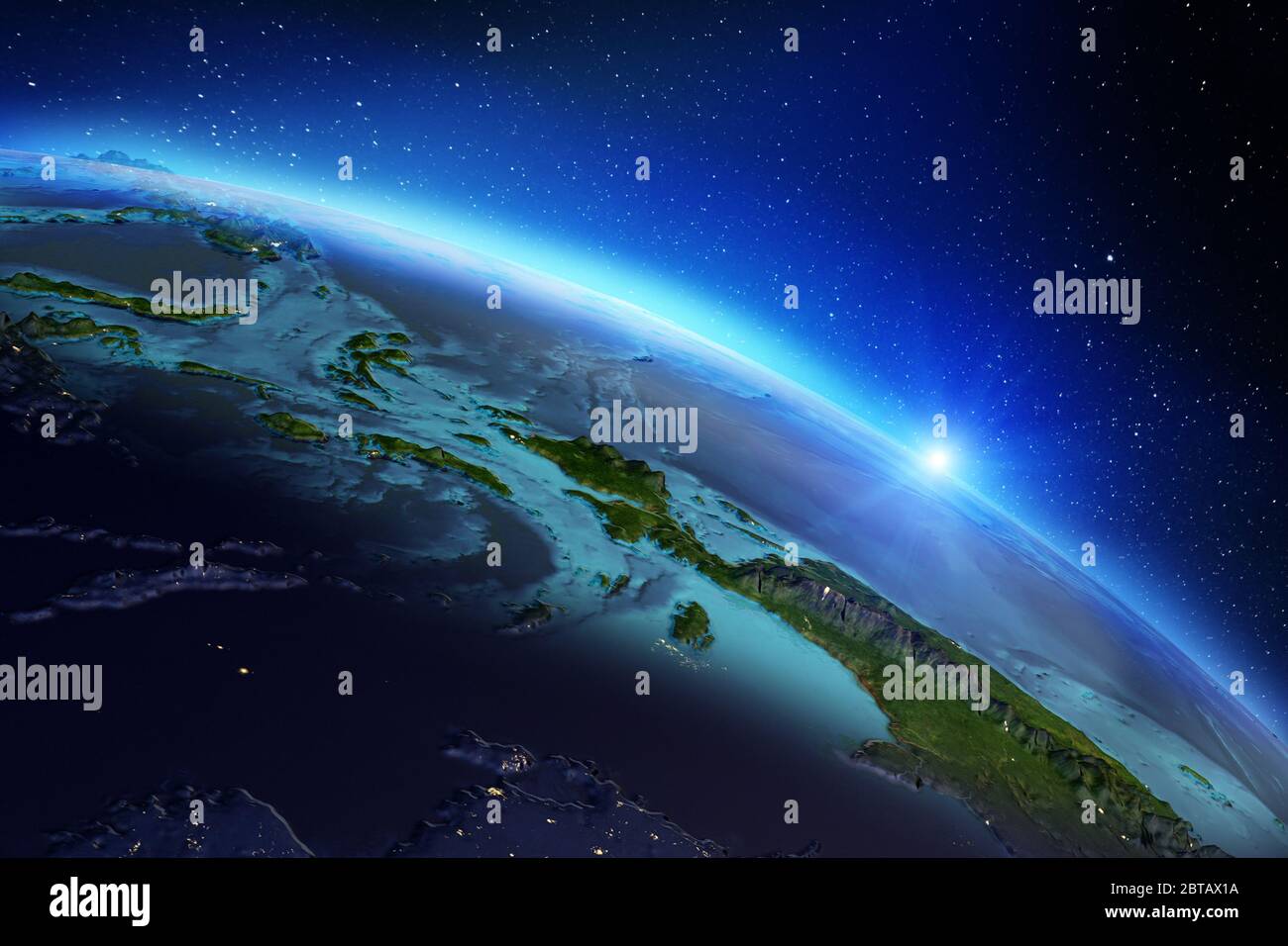 Il Pianeta Terra dallo spazio. Gli elementi di questa immagine fornita dalla NASA. Il rendering 3D Foto Stock