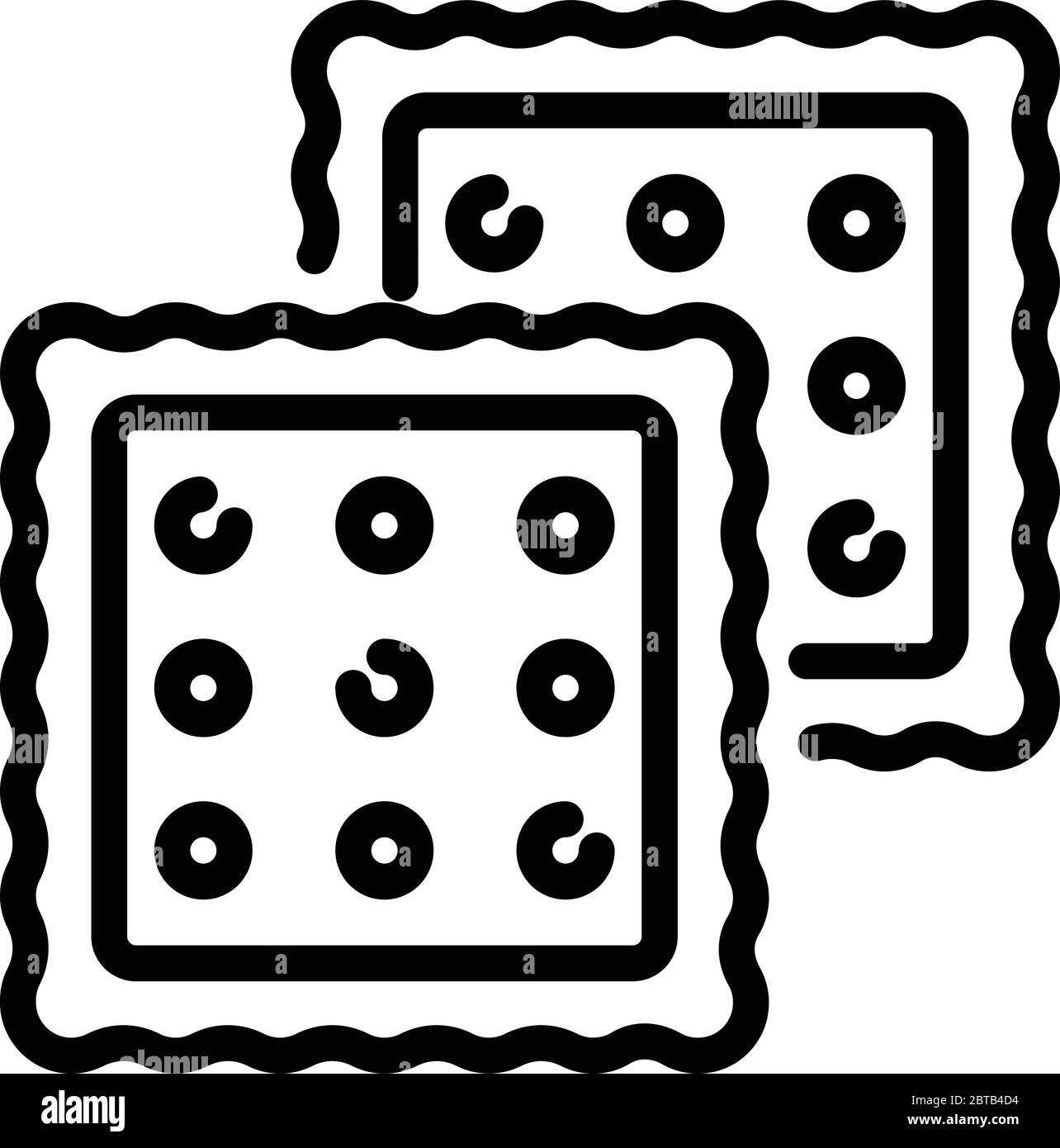Due cracker icona, stile contorno Illustrazione Vettoriale