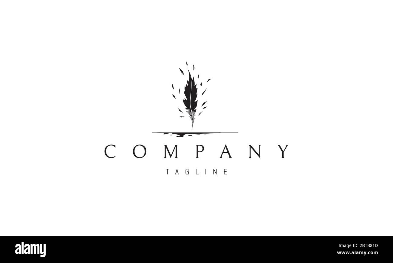 Logo vettoriale su cui è presente un'immagine astratta di una penna per scrittura e inchiostro versato. Illustrazione Vettoriale Logo vettoriale su cui è presente un'immagine astratta di una penna per scrittura e inchiostro versato. Illustrazione Vettoriale