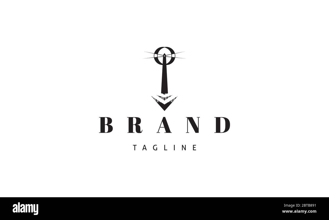 Logo vettoriale su cui è raffigata un'immagine astratta di un faro su un piedistallo. Illustrazione Vettoriale