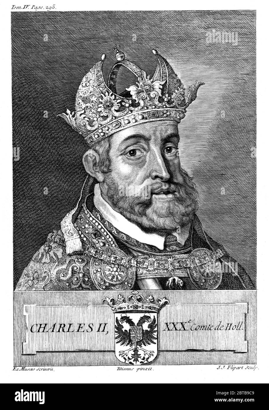 1550 ca, SPAGNA : il re di Spagna Carlo V d'ASBURGO ( 1500 - 1558 ) del Sacro Romano Impero e dell'Austria e dei Flandes ( Carle II d'Olanda ). Incisione di J.J. Flipart dopo Tiziano Vecellio . - KARL - CARLO V Imperatore - Imperatore - Sacro Romano Impero - FIANDRE - OLANA - SPAGNA - NOBILITY - NOBILI - Nobiltà austriaca e spagnola - REGALITÀ - Casa Imperiale degli Asburgo - incisione - incisione - ritratto - ritratto - corona - corona - Toson d'Oro - ASBURGO - ASBURGO - ASBURGO - ABSBURGO - barba - barba --- Archivio GBB Foto Stock