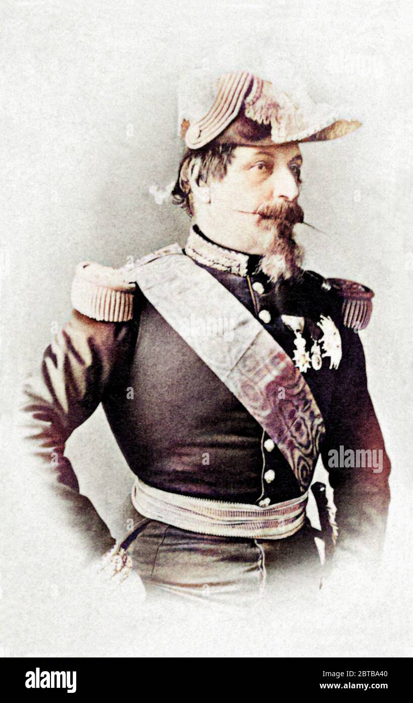 1862 ca., FRANCIA: L'imperatore francese NAPOLEONE III ( 1808 - 1873 , figlio di Luigi BONAPARTE e Ortensia Beauharnais ). Ritratto di Pierre Louis Pierson ( 1822 - 1913 ) , Parigi, COLORIZZATO DIGITALMENTE. - REALI - Royalty - nobili - nobiltà - Napoleone III - imperatore - baffi - baffi - baffi - baffi - baffi - barba - barba - barba - RISORGIMENTO - medaglie - medaglie - uniforme militare - divisa uniforme militare --- Archivio GBB Foto Stock