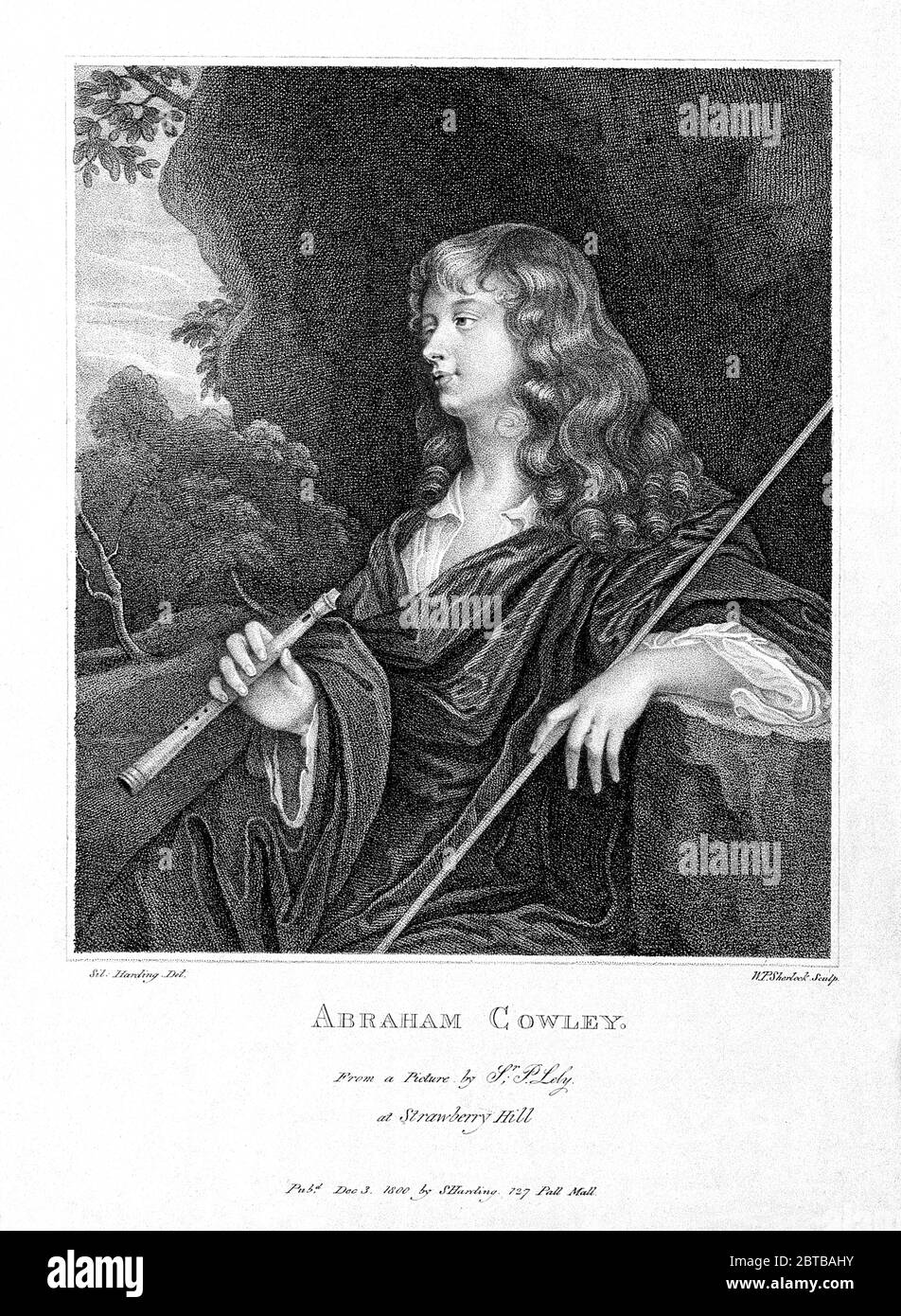 1650 ca, GRAN BRETAGNA : il poeta britannico, critico e scrittore ABRAHAM COWLEY ( 1618 - 1667 ). Incisione di W. P. Sherlock , dopo S. Harding da un ritratto di Sir Peter Lely , 1800 . - STORIA - FOTO STORICHE - ritratto - SCRITTORE - POETA - POESIA - POESIA - LETTERATURA - LETTERATURA - incisione - illustrazione - illustratore - colletto - colletto ---- ARCHIVIO GBB Foto Stock