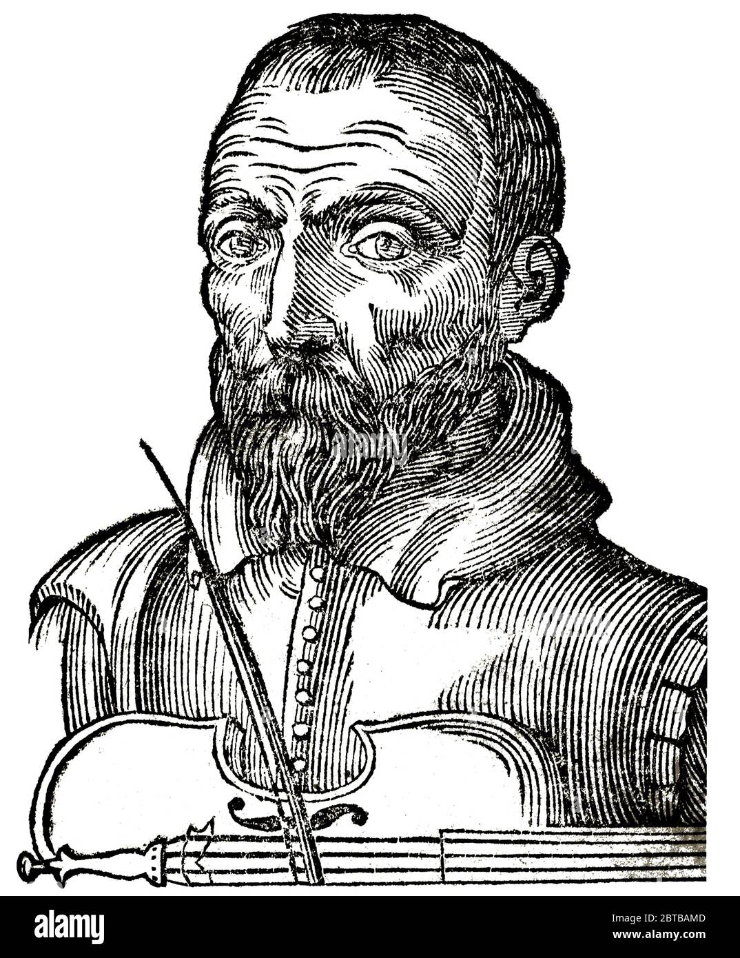 XVI secolo, ITALIA : il poeta , attore e produttore italiano , Cantastoria  e scrittore enigma GIULIO CESARE CROCE ( 1550 - 1609 ). Autore di serie su  BERTOLDO , BERTOLDINO e