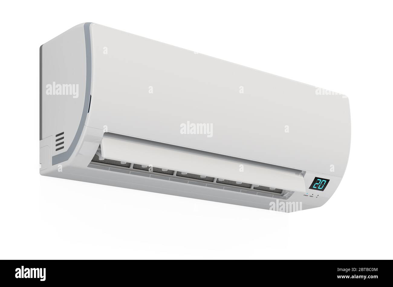Condizionatore d'aria, unità a parete interna. Rendering 3D isolato su  sfondo bianco Foto stock - Alamy