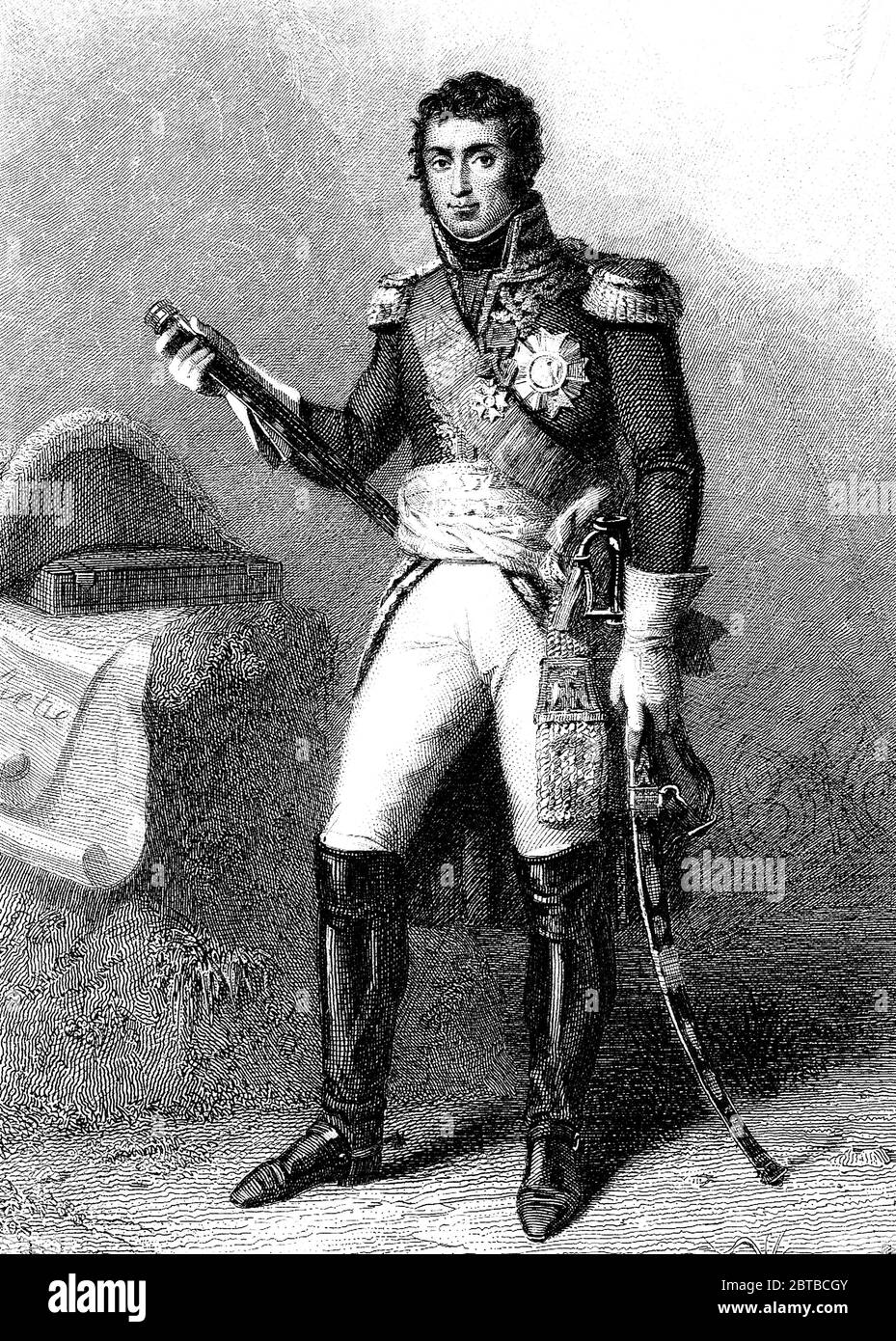 1810 ca, FRANCIA: Il generale francese André Masséna (Andrea Massena, 1758-1817), duca di RIVOLI e principe di ESSLING. Al tempo dell'imperatore NAPOLEONE i BONAPARTE ( 1769 - 1821 ). Incisione di un artista sconosciuto dopo il ritratto originale di Antoine-Jean Gros , 1853 . - ritratto - ritratto - Generale - NAPOLEONE - Napoleone - FOTO STORICHE - STORIA - regalità - reali - nobili - nobiltà - nobili - nobiltà francese e italiana - Napoleone - imperatore - Imperatore - FRANCIA - uniforme militare - divisa uniforme militare - incisione - Incisione --- Archivio GBB Foto Stock
