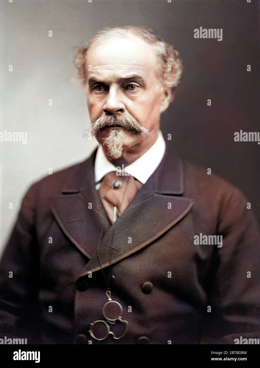 1885 ca , USA : LA STORIA dello scultore americano WILLIAM WETMORE ( 1819 - 1895 ). Foto di Mathew B. BRADY ( 1822 ca - 1896 ) e Levin C. Handy . DIGITAL COLORIZED .- ARTE - ARTE - SCULTURA - SCULTURA - SCULTURA - RITRATTO - ritratto - STORIA - FOTO STORICHE - barba - barba - cravatta - cravatta - lente - pince-nez - occhiali da vista --- Archivio GBB Foto Stock