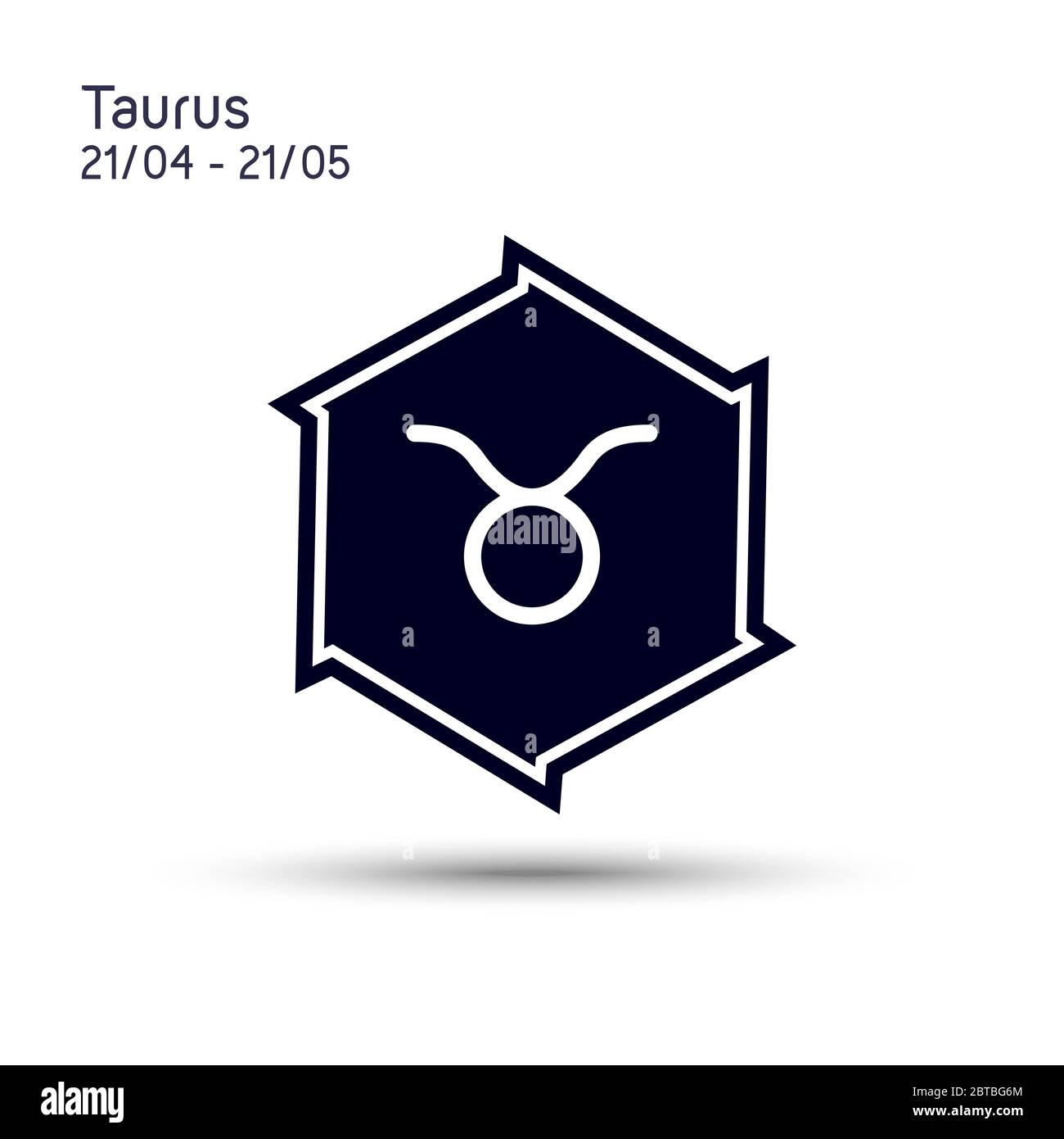 Taurus zodiaco segno in una stella a sei punte con bordi affilati. Design piatto a icone. Simbolo astrologico isolato su sfondo bianco. Stella a 6 punti vettoriale. Illustrazione Vettoriale