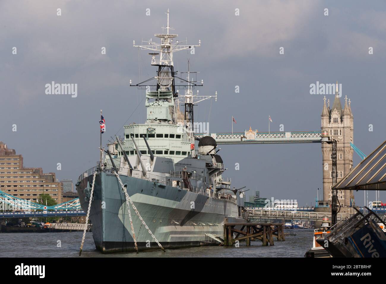 HMS Belfast, London bridge Foto Stock