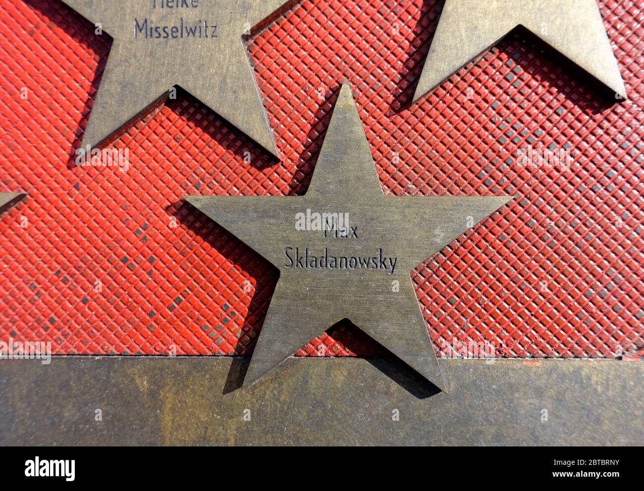 Stella di Max Skladanowsky, Boulevard delle Stelle, Berlino Foto Stock