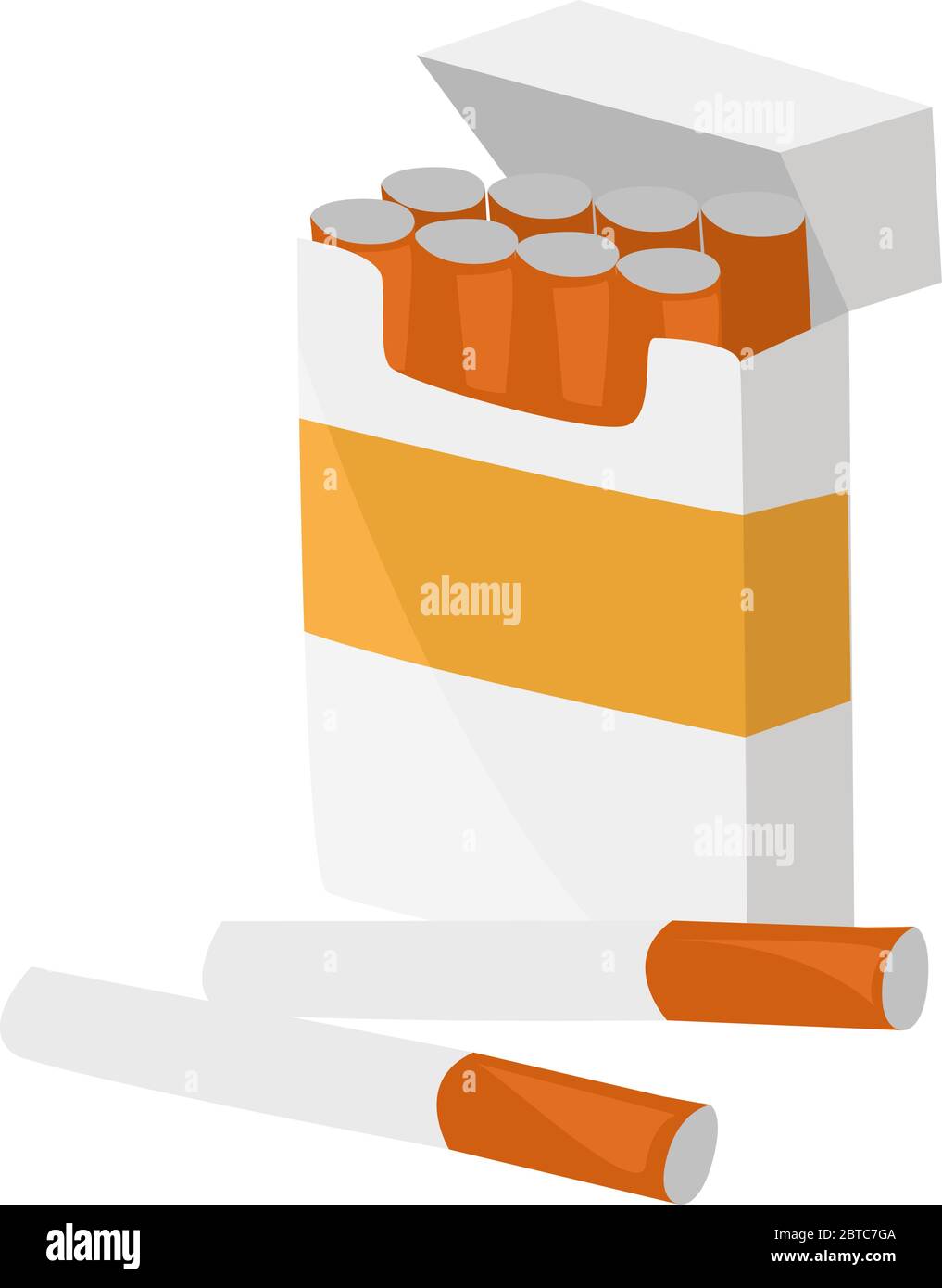 Confezione di sigarette , illustrazione, vettore su sfondo bianco Illustrazione Vettoriale