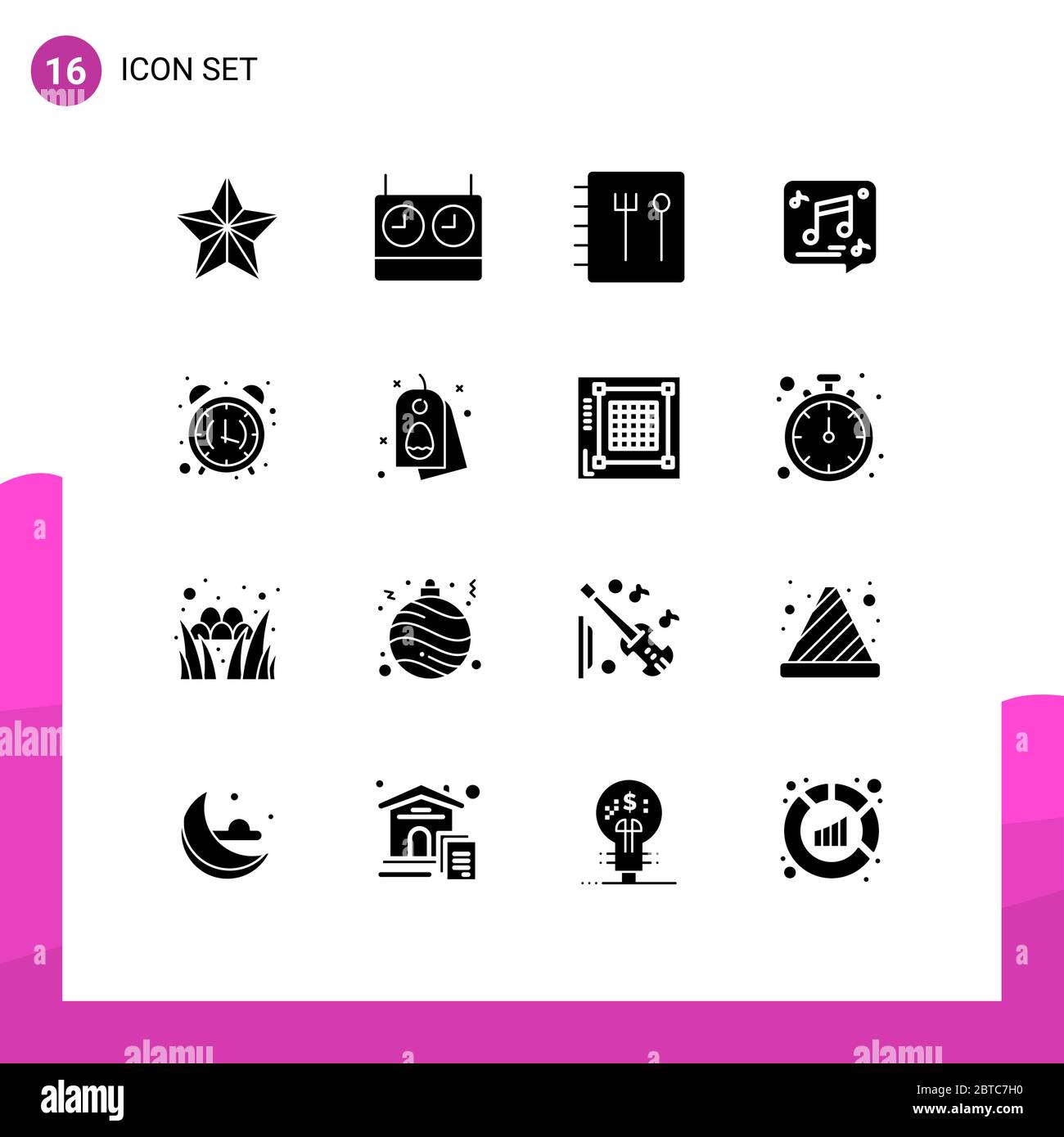 Set di 16 icone moderne dell'interfaccia utente simboli per mattina, sveglia,  ricetta, sveglia, musica elementi editabili di design vettoriale Immagine e  Vettoriale - Alamy