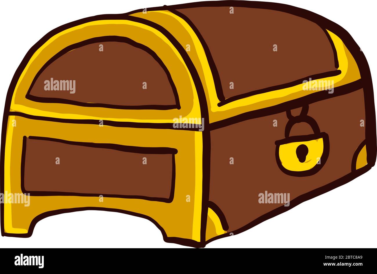 Petto di legno , illustrazione, vettore su sfondo bianco Illustrazione Vettoriale