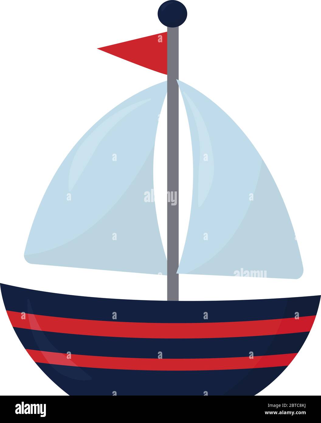 Piccola barca sull'acqua , illustrazione, vettore su sfondo bianco Illustrazione Vettoriale