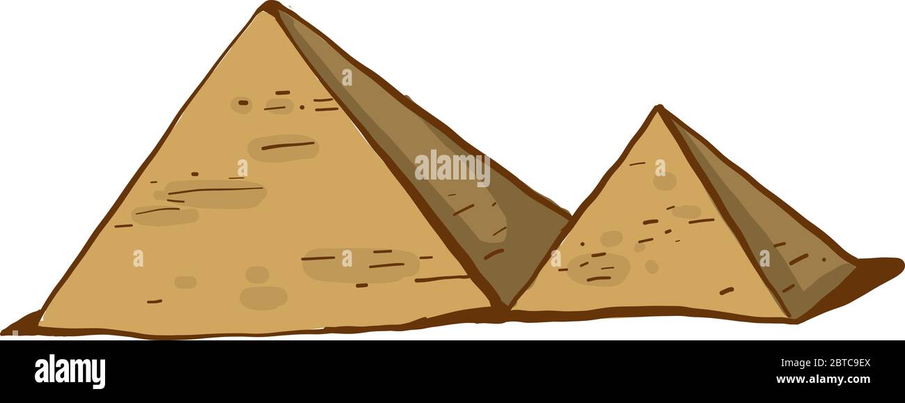 Piramidi egiziane , illustrazione, vettore su sfondo bianco Illustrazione Vettoriale