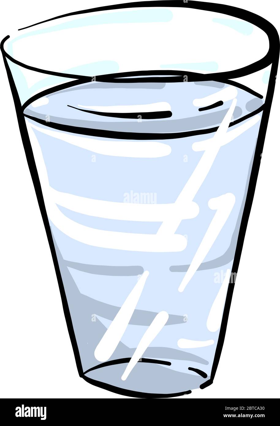 Vetro d'acqua , illustrazione, vettore su sfondo bianco Illustrazione Vettoriale