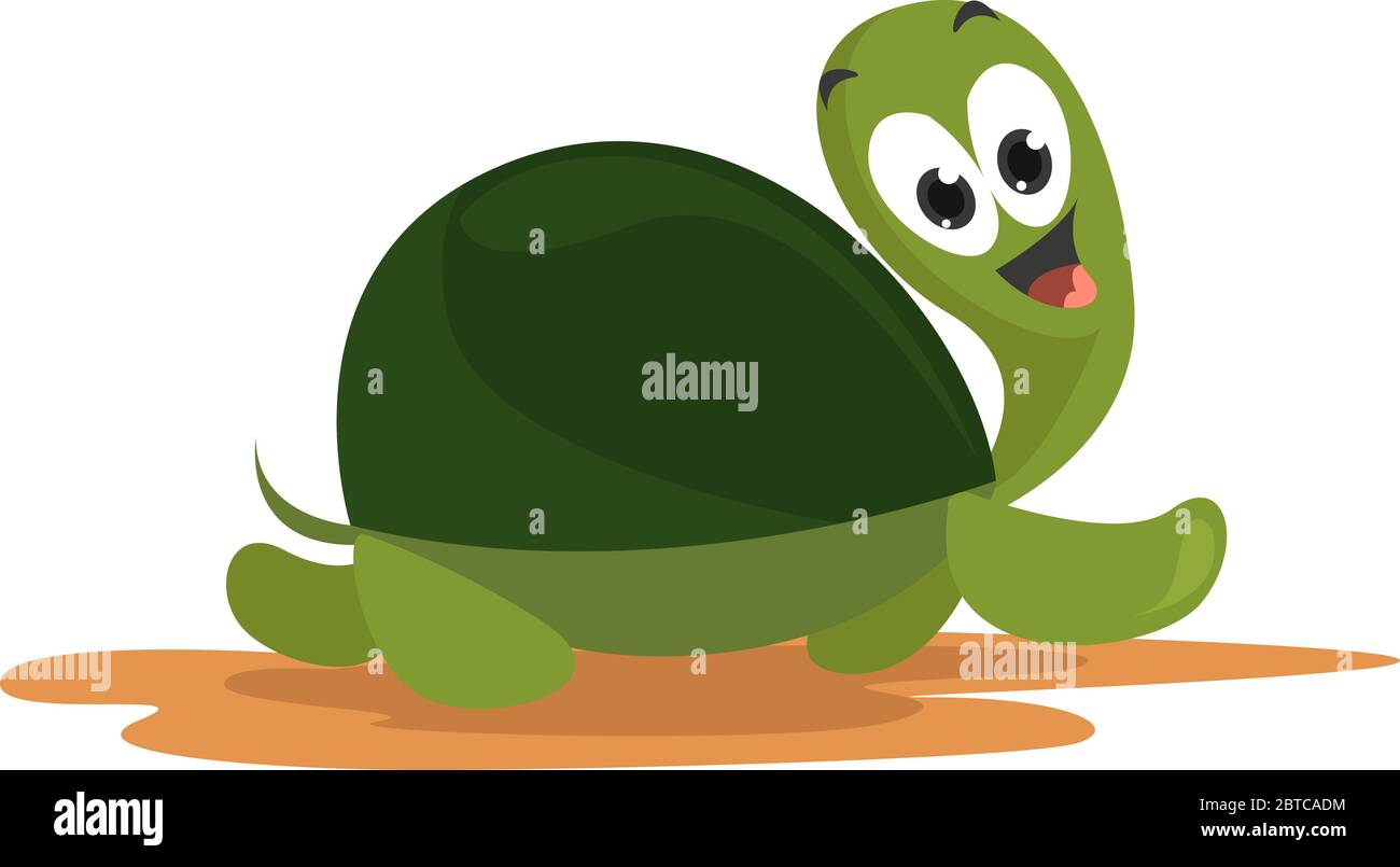 Tartaruga veloce , illustrazione, vettore su sfondo bianco Illustrazione Vettoriale