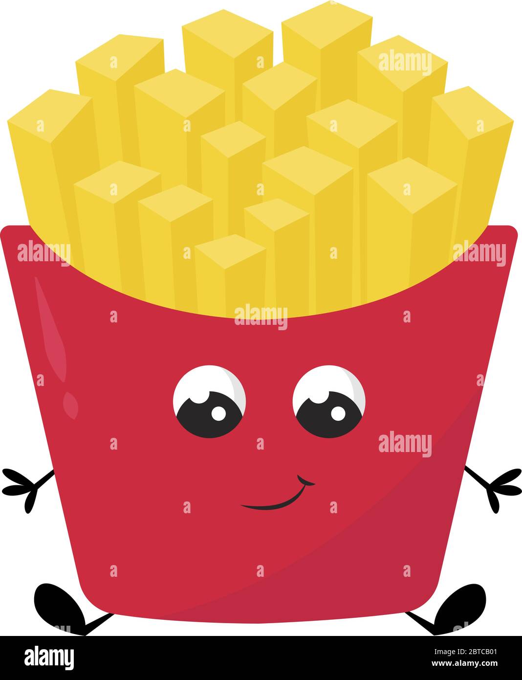 Patatine fritte , illustrazione, vettore su sfondo bianco Illustrazione Vettoriale