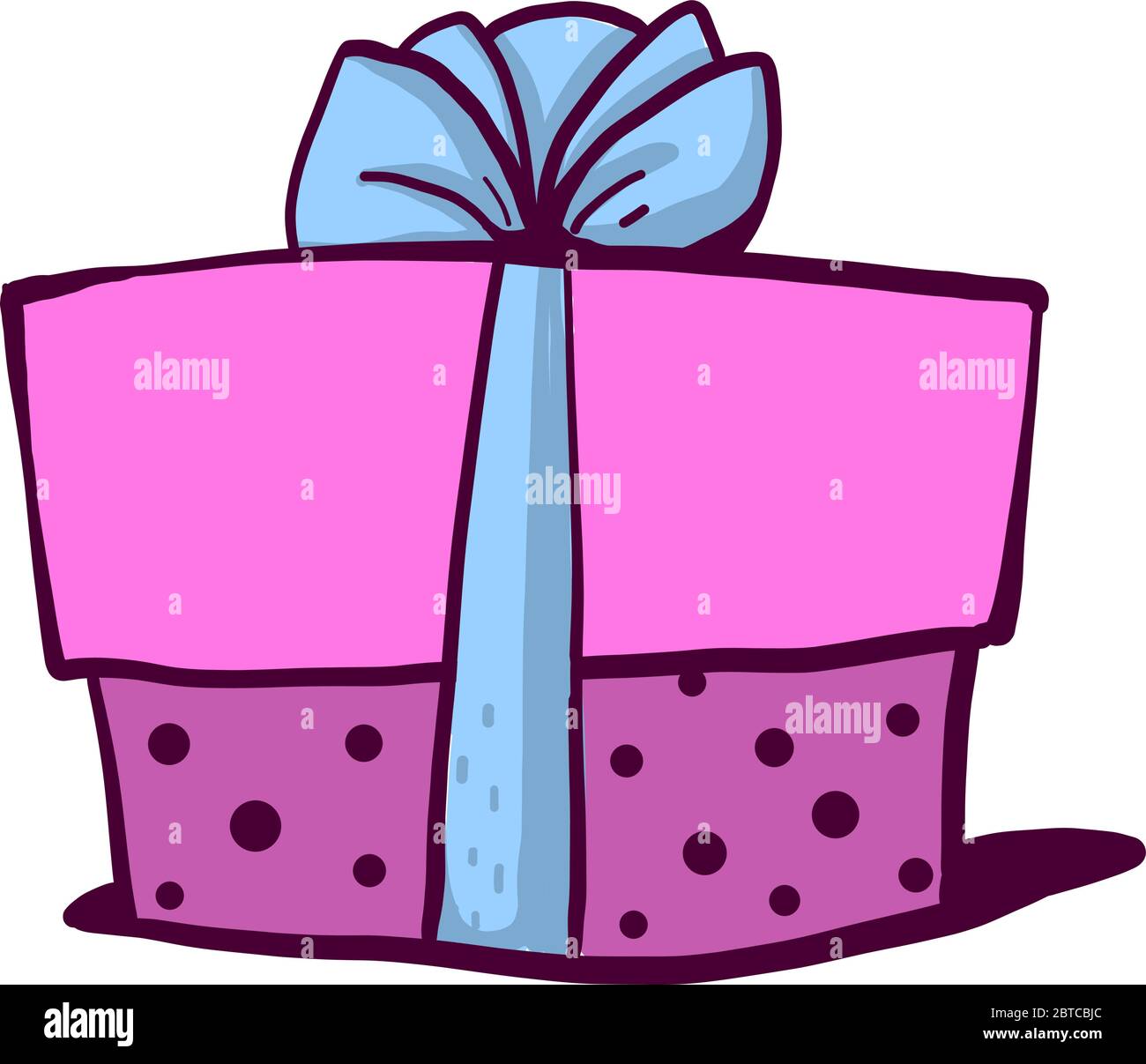 Regalo di compleanno rosa , illustrazione, vettore su sfondo bianco Illustrazione Vettoriale