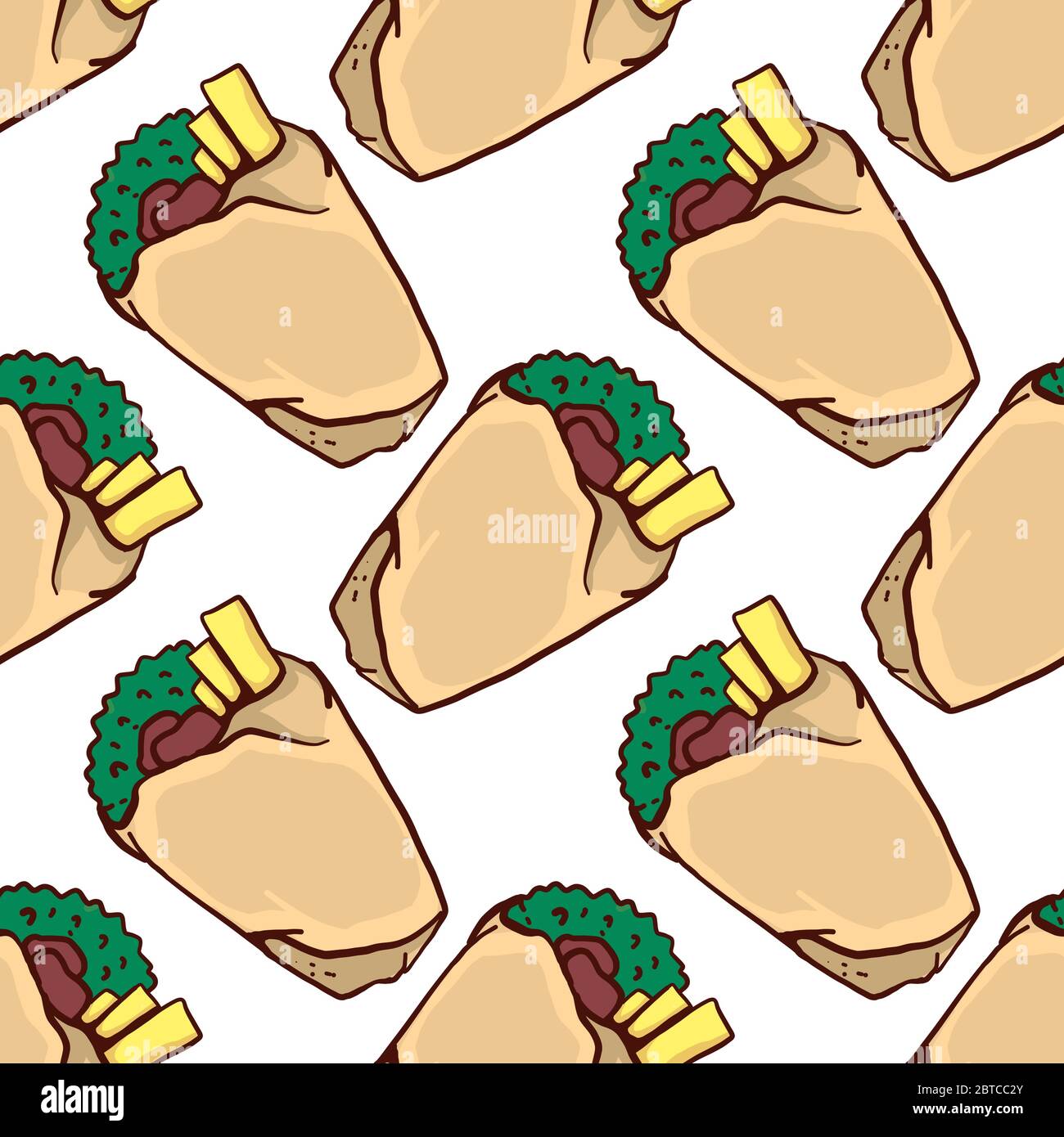 Shawarma pattern , illustrazione, vettore su sfondo bianco Illustrazione Vettoriale