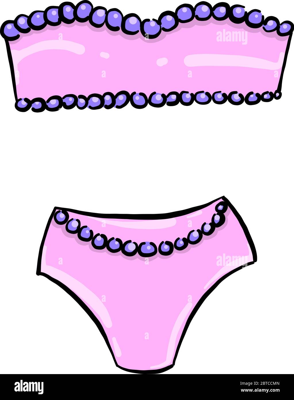 Costume da bagno rosa per bambini , illustrazione, vettore su sfondo bianco Illustrazione Vettoriale