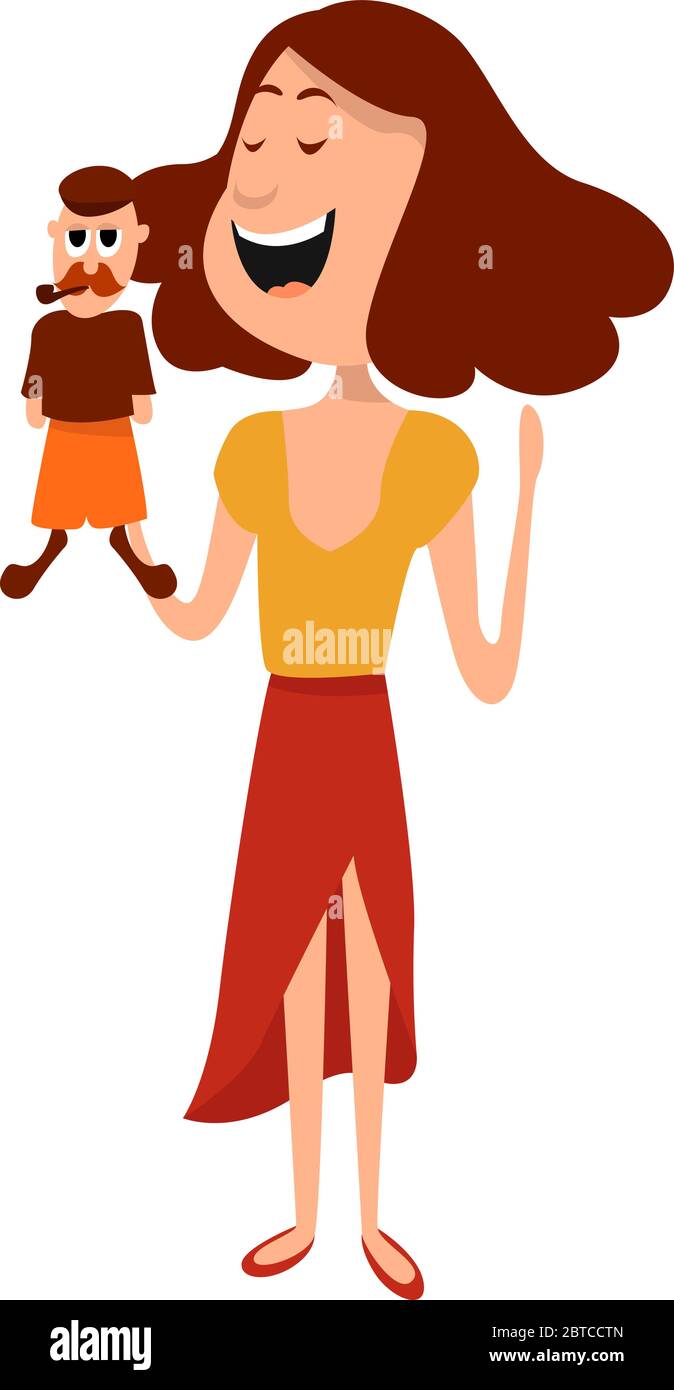 Puppeteer , illustrazione, vettore su sfondo bianco Illustrazione Vettoriale