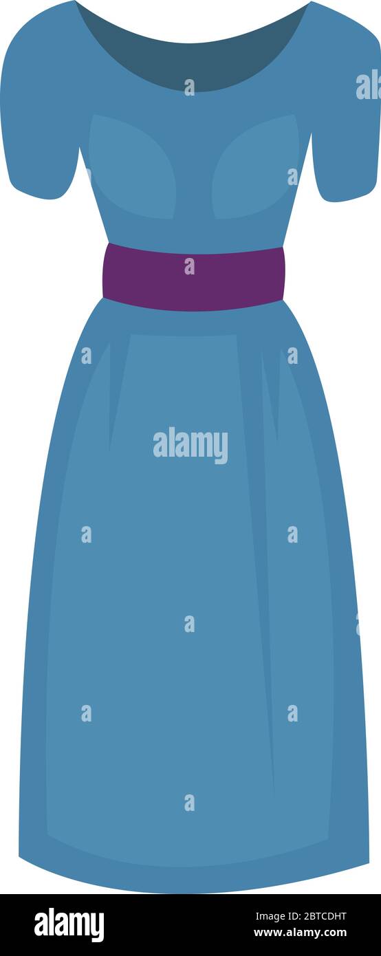 Donna vestito blu, illustrazione, vettore su sfondo bianco Illustrazione Vettoriale
