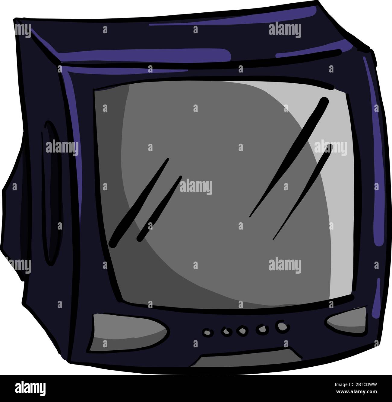 Vecchio TV , illustrazione, vettore su sfondo bianco Illustrazione Vettoriale