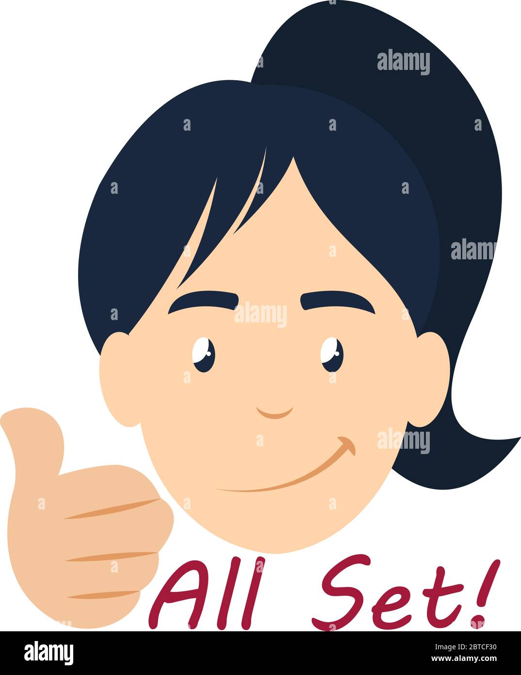 Ragazza è pronta, illustrazione, vettore su sfondo bianco Illustrazione Vettoriale