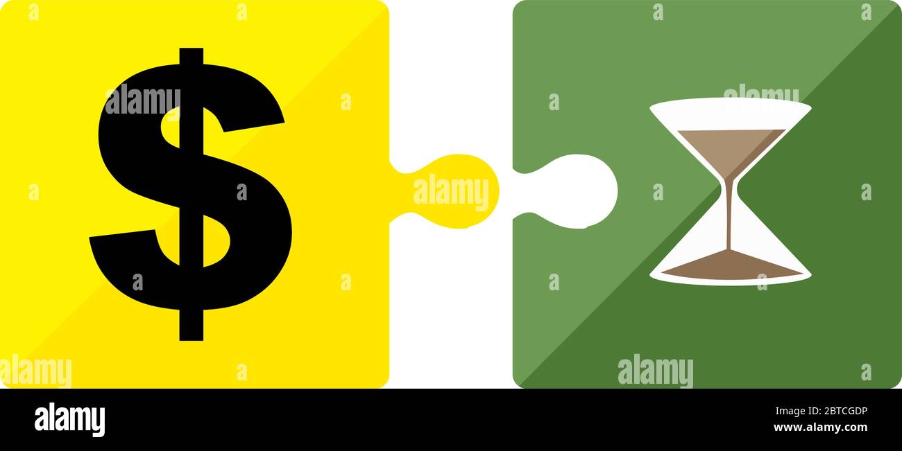 Il tempo è denaro, illustrazione, vettore su sfondo bianco Illustrazione Vettoriale