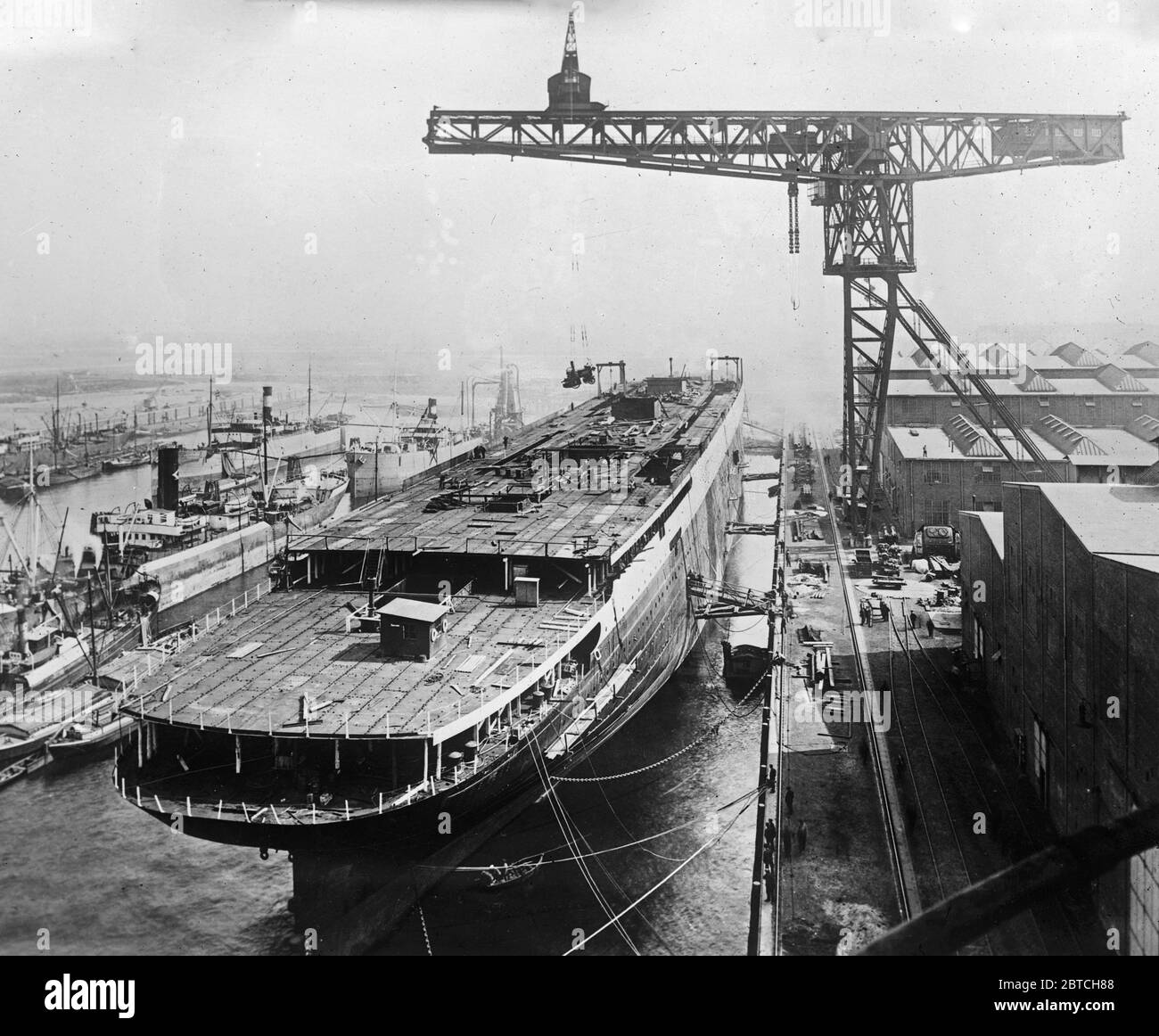 S.S. Imperator in costruzione, un transatlantico della Hamburg America Line ca. 1910-1915 Foto Stock