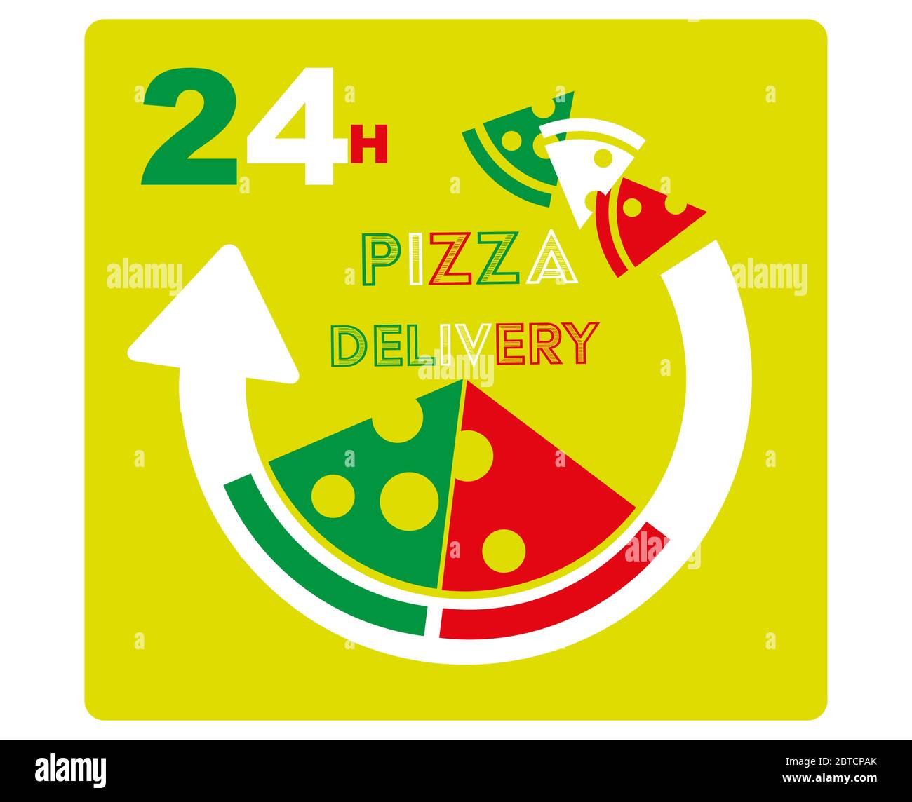 Fast Speedy Pizza Delivery Vector Drawing Sign Illustrazione Vettoriale