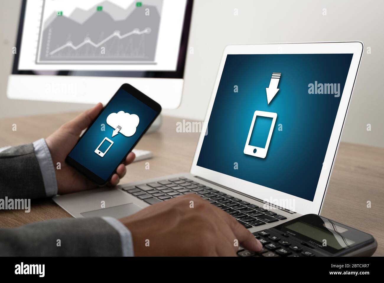 LIVE STREAMING Backup Download digitale di elaborazione un trasferimento dei dati , il download di streaming Foto Stock